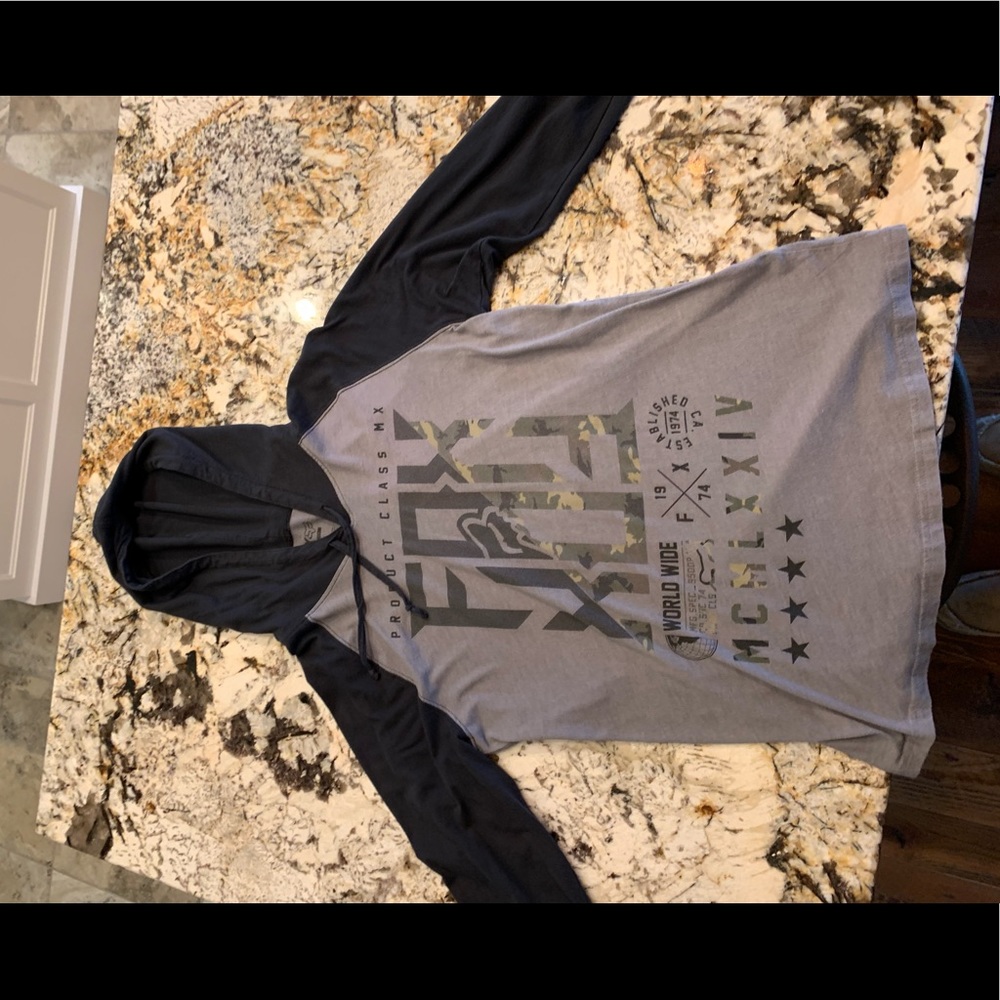 Fox hooded long sleeve T shirt